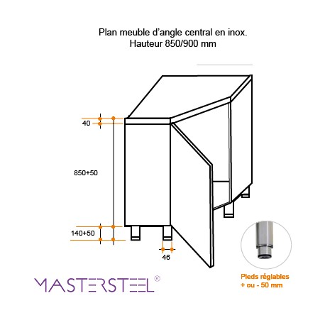 Etagère murale inox L600xProf.300MM