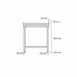 Plonge inox 1 bac L1200XP600XH850MM égouttoir droite avec étagère